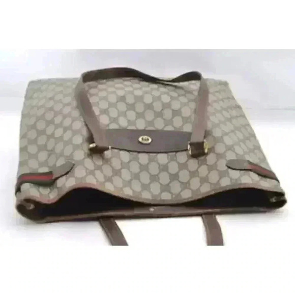 GUCCI Web Sherry Line Shoulder Tote Bag GG PVC, Vintage Authenticated - Picture 8 of 17